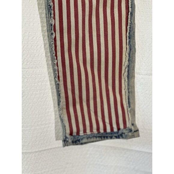 Blue Faith Y2K Women’s Patriotic American Flag Distressed Jeans Sz 9/10 - Picture 9 of 12
